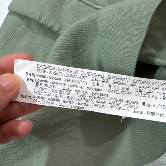 Zara Womens Small Single Button Flowy Blazer Khaki Green Oversized Office Career - Picture 9 of 11